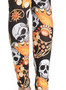 Women's Elastic Waist Skull Printed Ankle Length Leggings