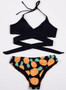 Pineapple Print Strap Bikini Two Piece Swimsuit