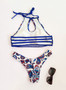 Sexy Halter Digital Print Bikini Two Piece Swimsuit