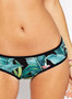 Women's Leaf Print High Halter Neck Bikini Set Swimwear