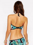 Women's Leaf Print High Halter Neck Bikini Set Swimwear