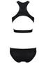 Women's Swim Solid Color Crossed Two Piece Bikini