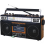 Supersonic Retro Boombox with AM/FM/SW Radio & Cassette Player