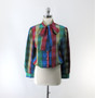 Vintage 70s DVF Diane Von Fürstenberg Pussycat Bow Plaid Blouse L