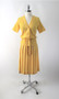 Vintage 70s Yellow Knit Sweater Top Skirt Matching Belt Set S