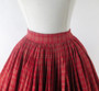 Vintage 50s 60s Red & Gold Plaid Full Skirt S