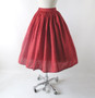 Vintage 50s 60s Red & Gold Plaid Full Skirt S