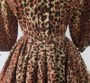 Vintage 50s Leopard Print Full Skirt Party Dress S