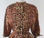 Vintage 50s Leopard Print Full Skirt Party Dress S