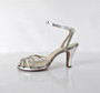 Vintage 40s Strappy Silver Platform Heels Shoes 8