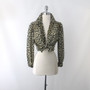 Vintage 70's Semi Sheer Leopard Blouse Top M