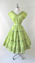 Vintage 50's Chartreuse Squaw Patio Skirt & Top Set M