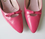 Vintage 60's Pink Heels With Bow Shoes Pumps 7.5