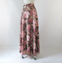 Vintage 70's Wrap Around Pink Roses Maxi Skirt L / M