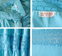 Vintage 50's Aquamarine Desert Flower Patio / Squaw Skirt Blouse Set L