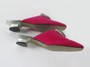 Vintage 60's MOD Pink Velvet Evening Shoes Slippers 7 M