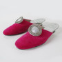 Vintage 60's MOD Pink Velvet Evening Shoes Slippers 7 M