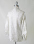 Vintage 60's MOD Silver Damask White Satin Evening Blouse / Jacket L