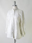 Vintage 60's MOD Silver Damask White Satin Evening Blouse / Jacket L