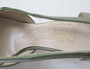 Vintage 60's Pearl Green Leather Slingback Heels Shoes 8.5