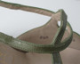 Vintage 60's Pearl Green Leather Slingback Heels Shoes 8.5