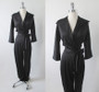 Vintage 60's Black Bombshell Jumpsuit Catsuit M