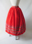 Vintage 50's Red Embroidered Full Swing Skirt S