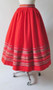 Vintage 50's Red Embroidered Full Swing Skirt S