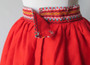 Vintage 50's Red Embroidered Full Swing Skirt S