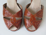 Vintage 40's Tooled Leather Platform Custom Springolator Heels Shoes 8