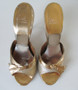 Vintage Gold Lame Chromespun 50's 60's Springolator Heels Shoes 8