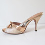 Vintage Gold Lame Chromespun 50's 60's Springolator Heels Shoes 8