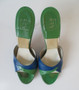 • Vintage 50's 60's Blue & Green Springolator Heels Shoes 8