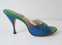 • Vintage 50's 60's Blue & Green Springolator Heels Shoes 8