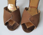 Vintage 60's Cocoa Suede Springolator Heels Shoes 8 / 8.5 M