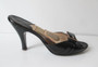 Vintage 50's Black Gold Buckle Springolator Heels Shoes 8