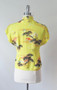 Vintage 50's Silk Hawaiian Blouse Top S M