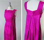 • Vintage 60's 70's Bold Purple Pink Watteau Maxi Dress & Matching Wrap XS