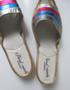 Vintage Greek Shimmering Gold Teal Pink Sandals Shoes Flats 6