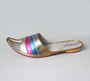 Vintage Greek Shimmering Gold Teal Pink Sandals Shoes Flats 6