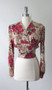 Vintage Floral 70's Meets 40's Blouse Tie Top M / L