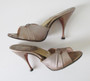 Vintage 60's 50's Pearl Copper Burnished Gold Springolator Heels Shoes & Original Box 8 M