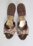 Vintage 50's 60's Leopard Springolator Bombshell Heels Shoes 8.5 M