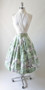 Vintage 50's Zodiac Horoscope Flower Print Full Swing Skirt L