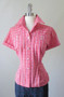 Vintage 50's Original Style Pink Plaid Seersucker Rockmount Western Shirt Blouse Top L