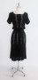 Vintage 40's Black Hand Crochet Knit Ribbon Dress S