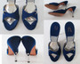 z Vintage 50's 60's Cobalt Blue Suede Springolator Heels Shoes 7.5