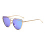 Cat eye Brand Sunglasses Women Designer Mirror Flat Rose Gold Vintage Metal Reflective sunglasses women female Oculos Gafas