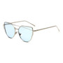 Cat eye Brand Sunglasses Women Designer Mirror Flat Rose Gold Vintage Metal Reflective sunglasses women female Oculos Gafas