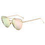 Cat eye Brand Sunglasses Women Designer Mirror Flat Rose Gold Vintage Metal Reflective sunglasses women female Oculos Gafas